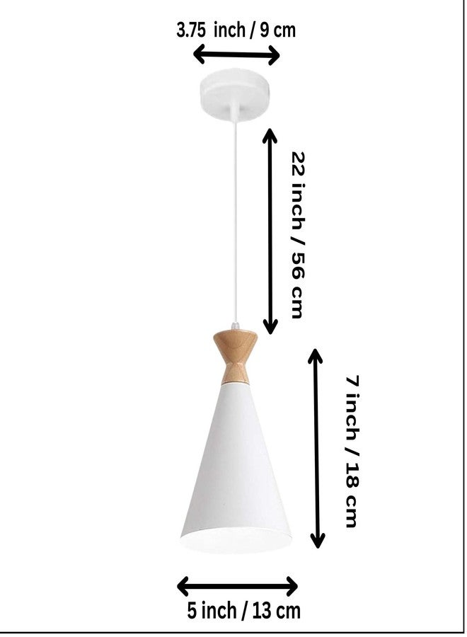 Keyplus Hanging Cone Shade Light, Bulb Not Included, White, Pack of 4 - Image 3